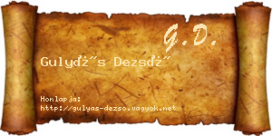 Gulyás Dezső névjegykártya