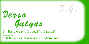 dezso gulyas business card